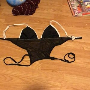 A mesh black and white swimsuit